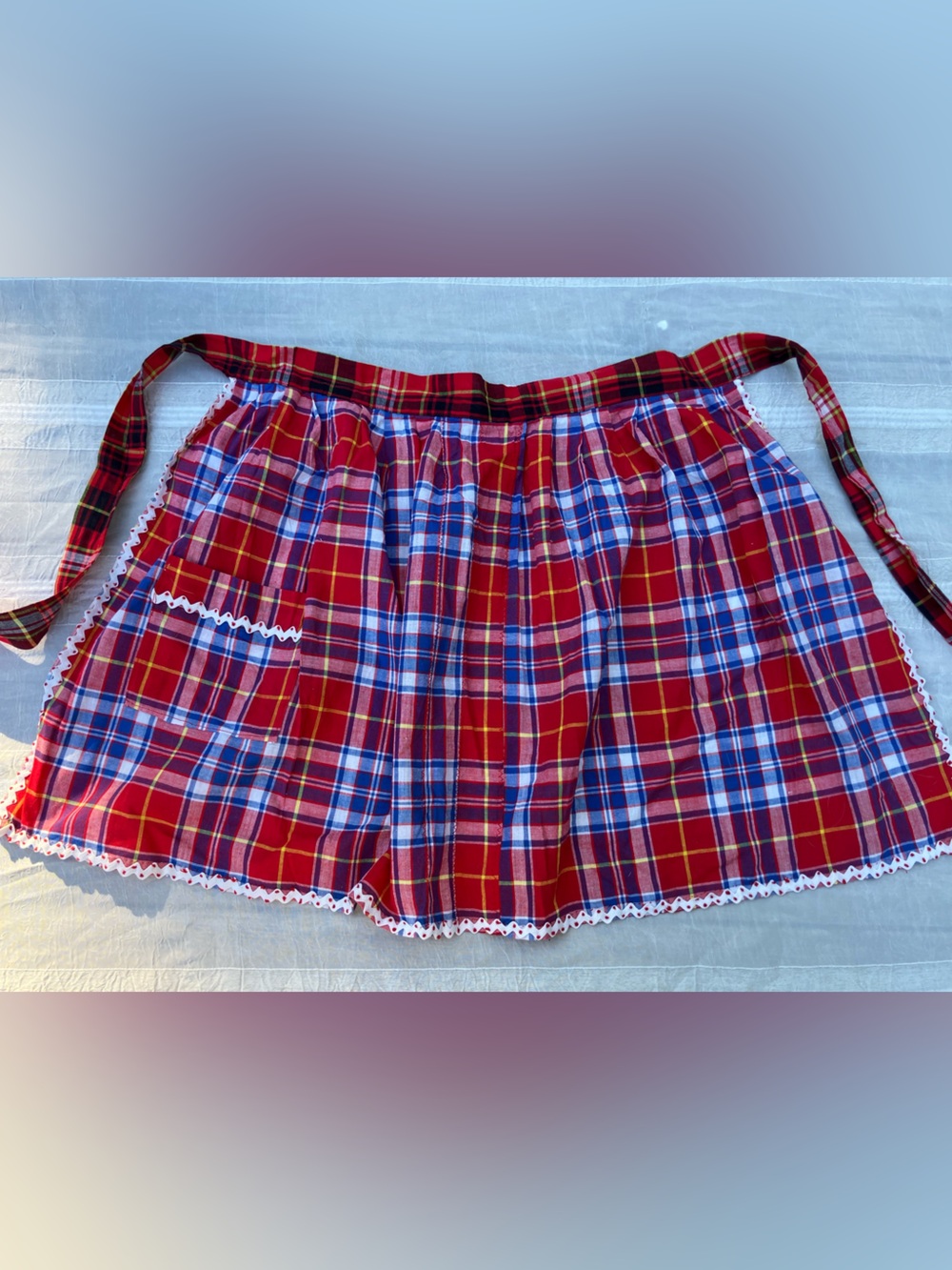 Handmade plaid apron vintage